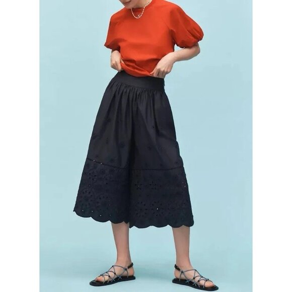 NWT Size S -Anthropologie 100% Cotton Embroidered Skirty Culottes (NWT US$ 128) - Picture 2 of 12